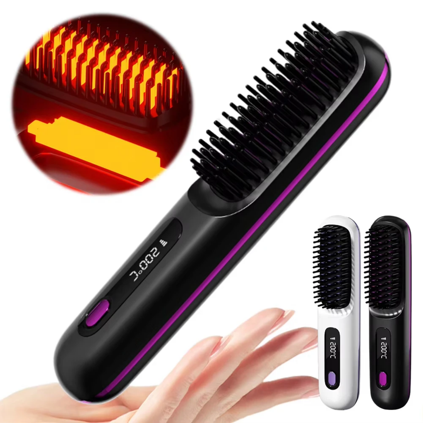 ⭐️⭐️⭐️257 Avis|209 Vendus. Brosse Lissante VIP Rechargeable : Soyez "Toli" et Prête en 5 Minutes, Même sans Courant !