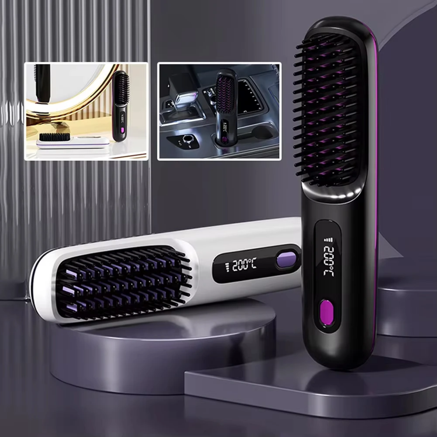 ⭐️⭐️⭐️257 Avis|209 Vendus. Brosse Lissante VIP Rechargeable : Soyez "Toli" et Prête en 5 Minutes, Même sans Courant !