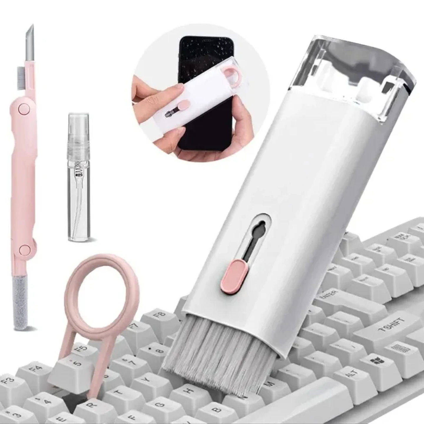 ⭐️⭐️⭐️ 257 Avis. Brosse de nettoyage multifonction. Pack "Éclat Total" 7-en-1 : Redonnez une Vie Neuve à votre Téléphone, iPhone et Laptop en 2 Minutes !