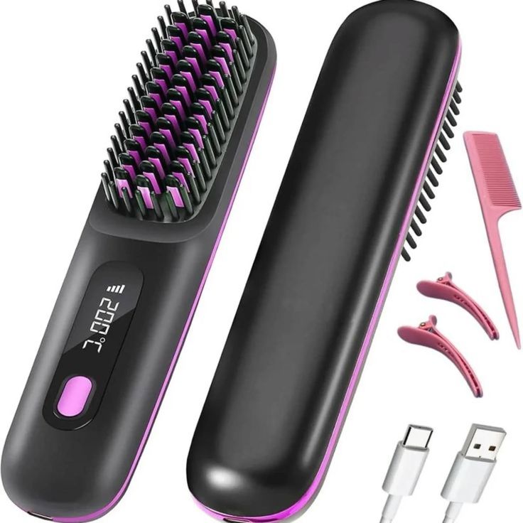 ⭐️⭐️⭐️257 Avis|209 Vendus. Brosse Lissante VIP Rechargeable : Soyez "Toli" et Prête en 5 Minutes, Même sans Courant !